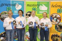 Pierce County No. 1 took first place in the junior division of the quiz bowl contest. Pictured are, from left: Jesse Wolf, Katelyn Mattern, Maggie Iverson and Kami Guty. (NDSU photo)