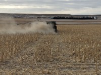 Lime is being spread on an acid soil. (NDSU photo)