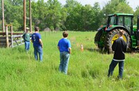 Youth learn about safe farm practices during an NDSU Extension Tractor Safety School. (NDSU photo)