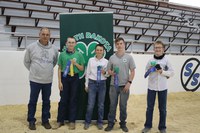A Stark-Billings County team placed first in the intermediate division of the state 4-H meat judging contest. Pictured, from left, are: coach Kurt Froelich and team members Tony Dorner, Rawley Kessel, Joel Schulz and Mark Schmidt. (NDSU photo)