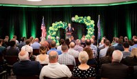 U.S. Sen. Hoeven announces a federal appropriation that will develop a partnership between NDSU, USDA ARS and Grand Farm. (Photo courtesy of Emerging Prairie)