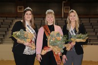 (Pictured left to right: Princess Brooke Kunz, Queen Hope Willson and Princess Joy Dahlen) Little I royalty promote the event throughout the Fargo-Moorhead area by doing TV and radio interviews, and speak to youth about the value of agriculture. (NDSU Photo)