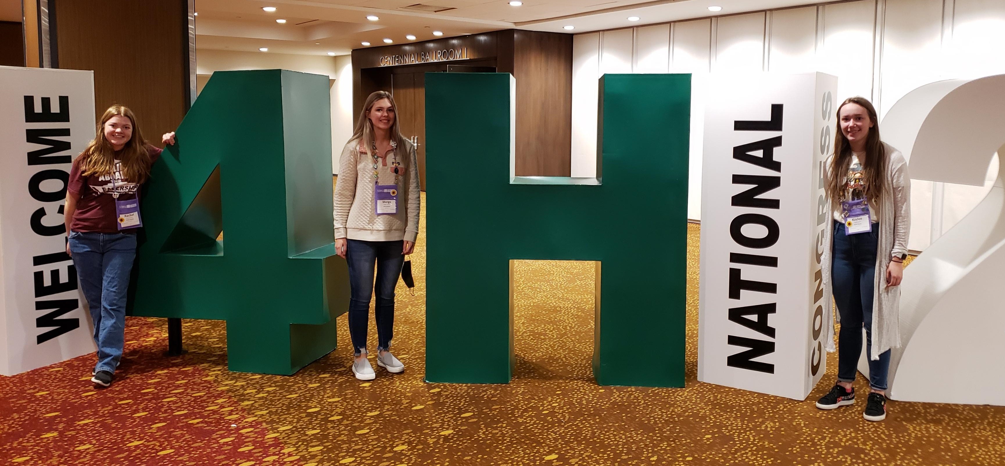 Pictured L to R: North Dakota delegates Rachel Larson, Adams County; Margo Mumm, Richland County; and Kaylee Kemp, Pembina County; say that meeting new people was one of the highlights of their National 4-H Congress experience. (NDSU photo)