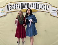 North Dakota's Ransom County 4-H team was reserve champion in horse demonstrations at the Western National Roundup in Denver. Pictured are, from left: Abby Freeburg and Jillian Hughes.