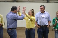 Public leaders learn from 4-H'ers during the North Dakota Public Leaders 4-H Showmanship Event.