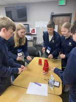 Youth participate in a hand-on activity during the 4-H Leadership Awareness Wednesday event. (NDSU photo)