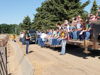 Visitors take part in the Carrington Research Extension Center's beef production tour. (NDSU photo)