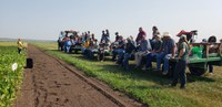 Farmers and others attend NDSU's Williston Research Extension Center irrigated tour. (NDSU photo)