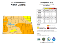 Over 92% of North Dakota is in a moderate to severe drought. (U.S. Drought Monitor, Nov. 1)