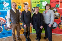 Sandy Klein was honored with the Salute to Excellence North Dakota 4-H Outstanding Lifetime Volunteer award. Pictured (from left) are Kurt Froelich, NDSU Extension agent, Stark-Billings County; Holly Tuhy, NDSU Extension Agent, Stark-Billings County; Klein; and Deb Clarys, North Dakota 4-H Foundation Board Chair.