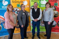 Tammy Meyer was honored with the Salute to Excellence North Dakota 4-H Volunteer of the Year award. Pictured (from left) are Jayla Smith, NDSU Extension 4-H coordinator; Meyer; Scott Knoke, NDSU Extension Agent, Benson County; and Deb Clarys, North Dakota 4-H Foundation Board Chair.