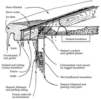 This illustration shows the problems ice dams can cause. (NDSU illustration)