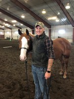 NDSU Bison Strides gives veterans the opportunity to build connections and improve mindfulness by working with horses. (NDSU photo)