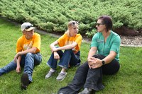 Extension Youth Conference delegates visit with NDSU Extension agent Breanna Kiser during a workshop. (NDSU photo)