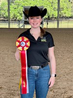 NDSU junior Kaylee Barrieau will advance to the national IHSA competition in individual beginner horsemanship. (NDSU photo)