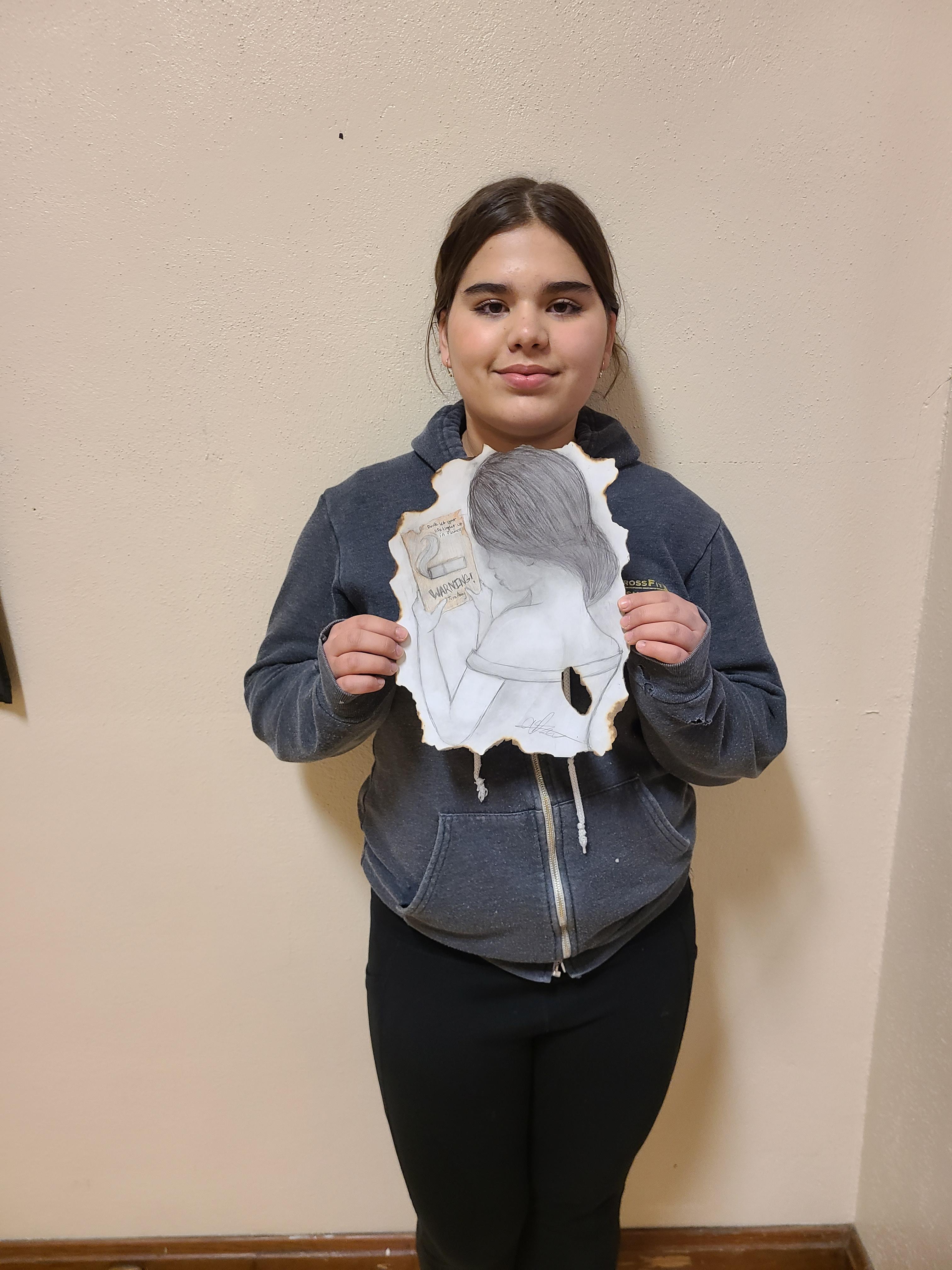 Abree Diaz Gonzalez, a student at Hebron Public Schools in Hebron, placed third in the Healthy Decision-Making art contest in North Dakota. (Submitted photo)