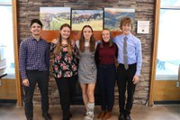 Newly elected North Dakota 4-H Ambassadors are, from left, Dylan Demers, Cass County; Aubrianna Staloch, Williams County; Chesney Thomsen, Barnes County; Grace Goettle, Morton County; and Jack Kram, Cass County. (NDSU photo)