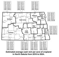 Estimated Average Cropland Cash Rent (NDSU photo)