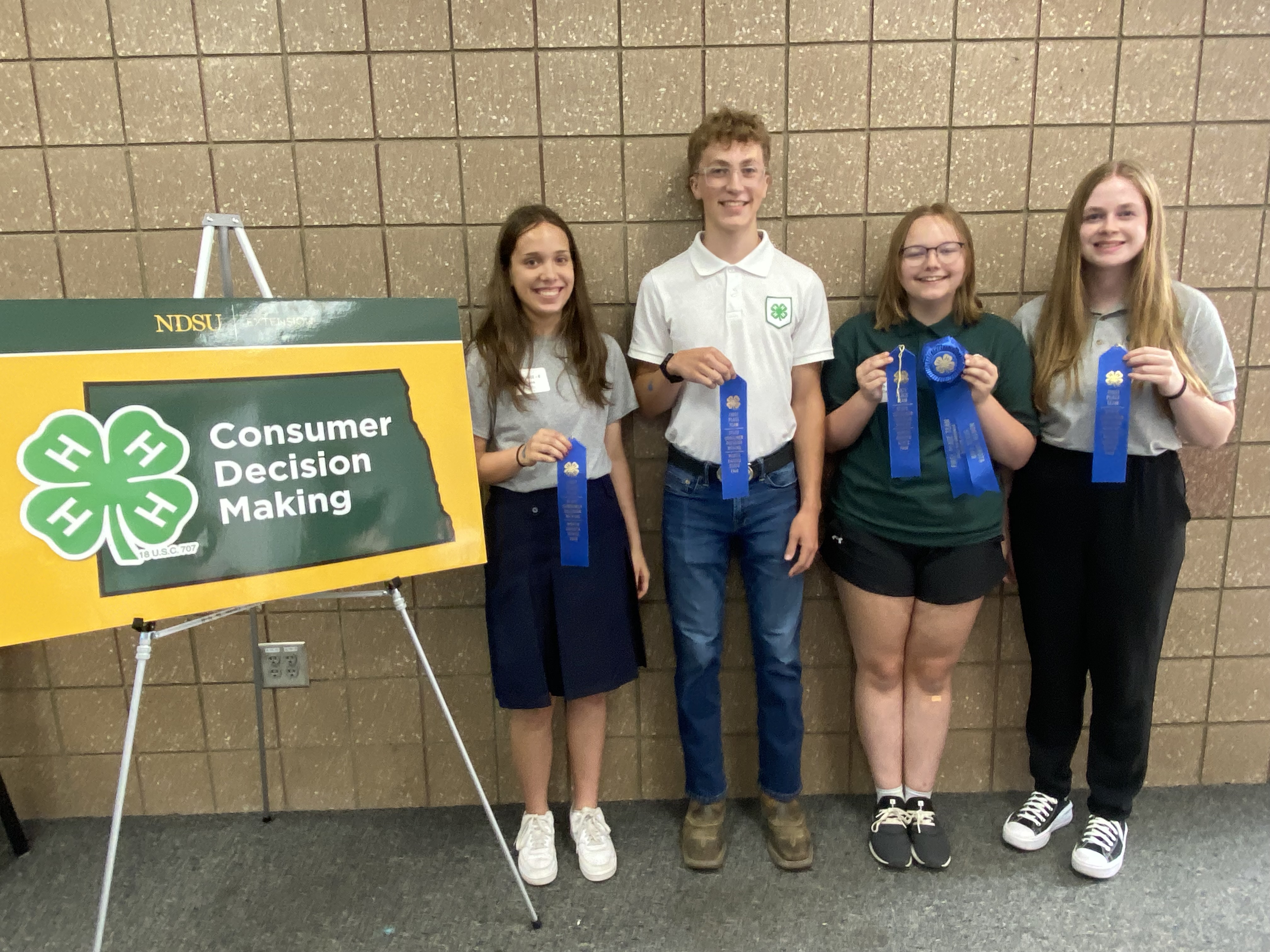 First Place Senior Team: Cass County Pictured left to right: Grace Burchill, Jack Kram, Greta Olsen and Nora Severance
