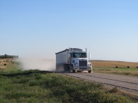 On gravel roads, the number of truck-involved injury crashes is significantly higher than injury crashes not involving trucks. (NDSU photo)