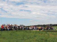 Farmers, crop advisers and others attend NDSU's North Central Research Extension Center Field Day. (NDSU photo)