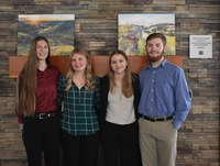 Newly selected North Dakota 4-H Ambassadors are, from left, Aubrey Delaney, Cass County; Addilyn Groven, Grand Forks County; Erika Littlefield, Mountrail County; and Sawyer Wilhelmi, Ramsey County. (NDSU photo)