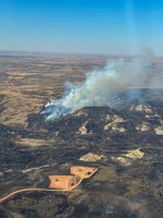 With proper grazing management, areas affected by this year's wildfires will quickly recover forage production. (Photo by North Dakota Department of Emergency Services)