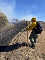 Potential options for reducing erosion on fire-affected lands include increasing surface cover through the application of manure or other residues, or increasing surface roughness to slow the wind velocity on the soil surface. (Photo courtesy of North Dakota Department of Emergency Services.)