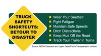 NDSU experts recommend several steps for boosting farm truck safety. (NDSU graphic)