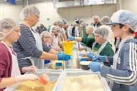 Members from the Country Kids 4-H Club in Stutsman County packaged food for the Kids Against Hunger Organization as a community service project for the Healthy North Dakota 4-H Club challenge.