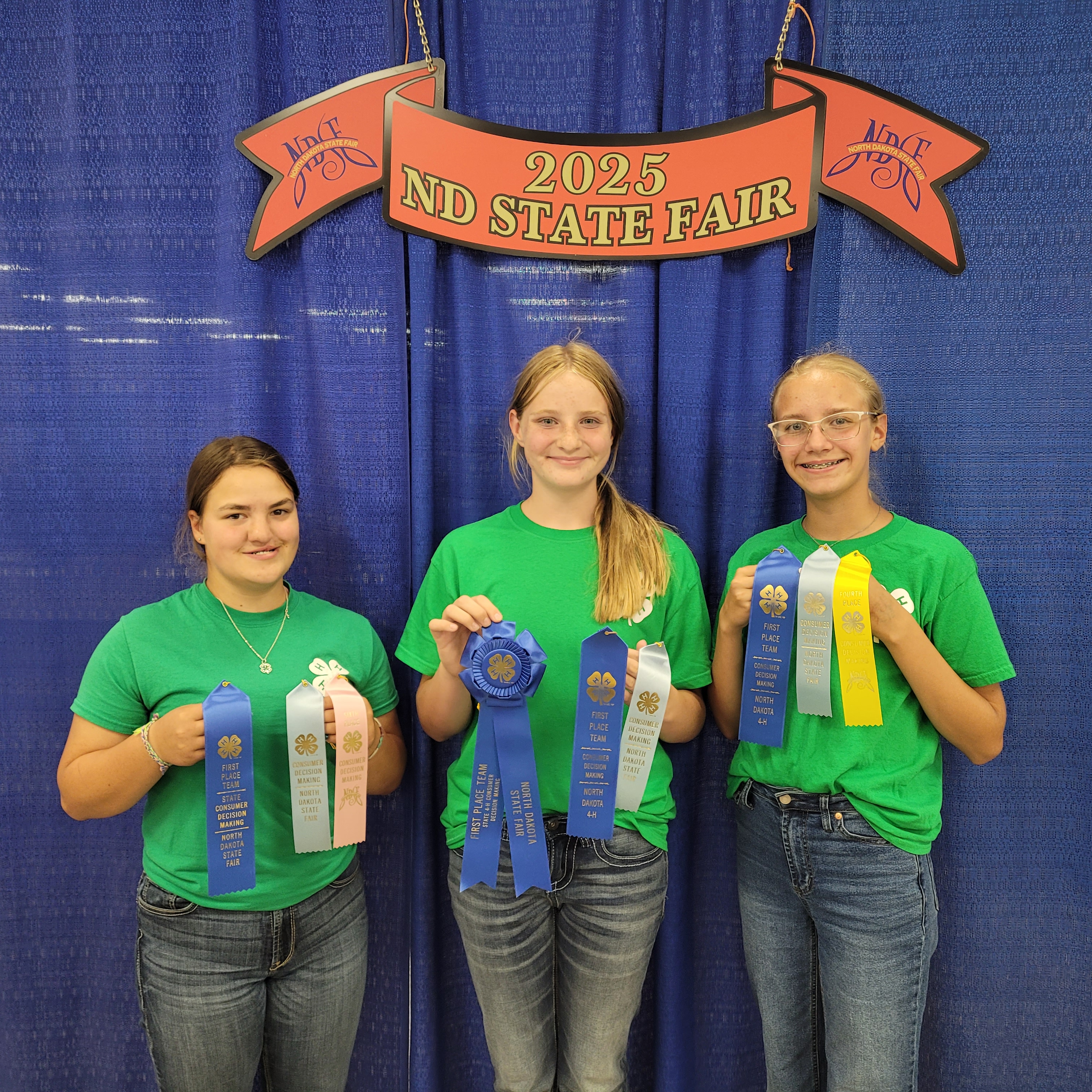 First place junior team — Sargent County (left to right): Alison Kottke, Celia Olson and Lilith Pavek. (NDSU photo)