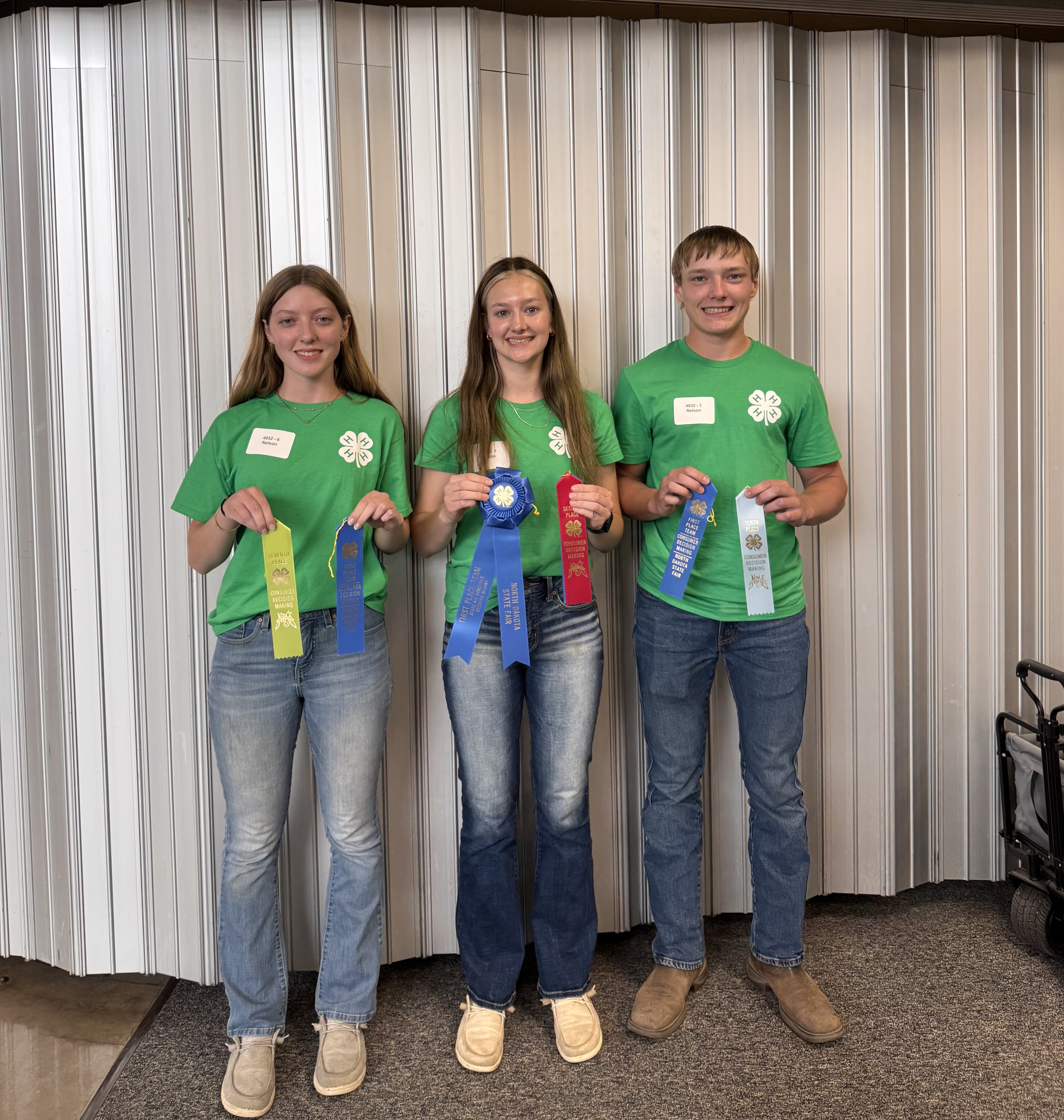 First place senior team — Nelson County (left to right): Laura Steffan, Lily Donohue and Levi Steffan. (NDSU photo)