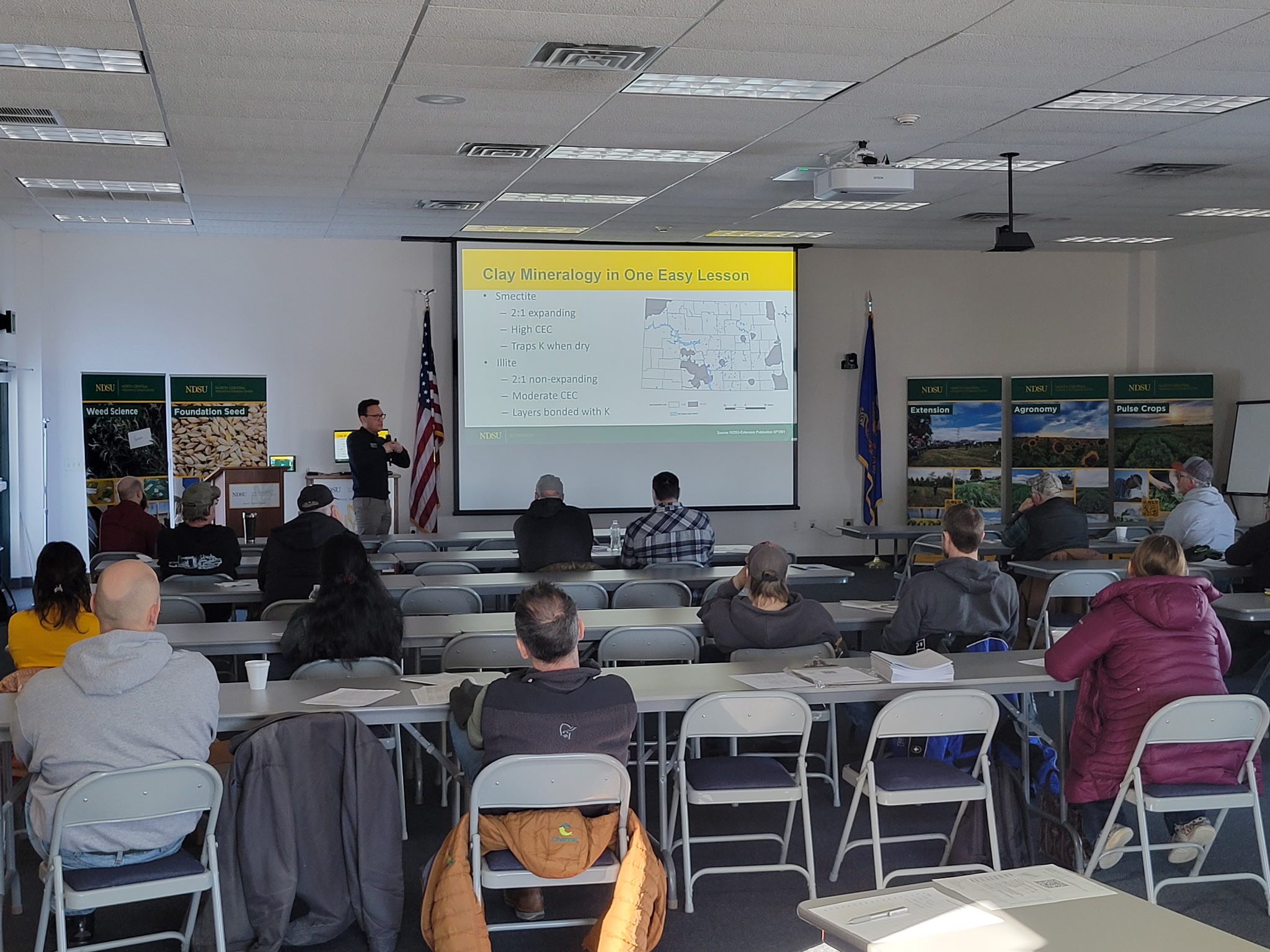 Speakers will provide updates on soybean production, soil fertility and pest management information to soybean farmers and crop advisers. (NDSU photo)