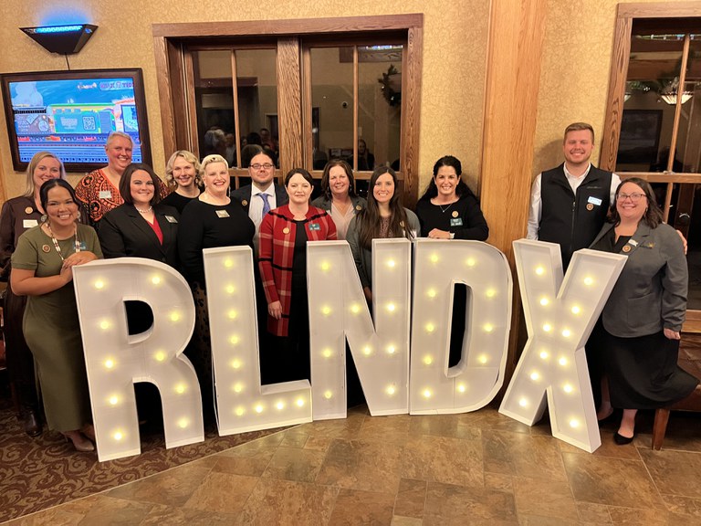 Rural Leadership North Dakota Class X was honored at the 2025 Graduation Gala. Back row (left to right): Barbara Mothershead, Rollete; Hilde van Gijssel, Valley City; Heather Schneider, Grand Forks; Brandon Baity, Moorhead; Christie Jaeger, Esmond; Denise Andress, Bismarck; AJ Andresen, Hillsboro. Front row (left to right): Anna Ross, Belcourt; Katie Wentz, Lisbon; Melinda Goodman, Minot; Lule Naas, McVille, Trinity Nelson, Valley City; Katie Tyler, Fargo. (NDSU photo)