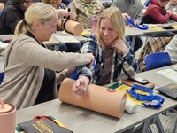 Stop the Bleed is a nationally recognized, 90-minute certification program that provides participants with hands-on opportunities to recognize life-threatening bleeding and intervene effectively by properly using a tourniquet in the event of blood loss caused by an injury. (NDSU photo)