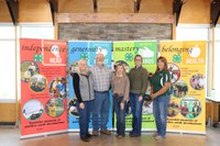 The Bopp family is recognized as a North Dakota 4-H Century Family. Pictured from left: Sherry Zirnhelt; Dan Zirnhelt; Mariah Bopp; Christine Bopp and Becky Peterson, North Dakota 4-H Foundation chair. (NDSU photo)