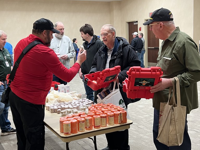 This hands-on workshop is designed for farmers, their families and employees to learn how to manage traumatic farm injuries and build their own farm first-aid kits. (Photo by North Dakota Farm Bureau)