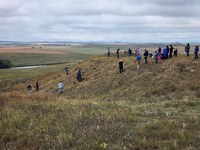 4-H members compete at an evaluation site near Glen Ullin, North Dakota, for the state range judging contest. (NDSU photo)