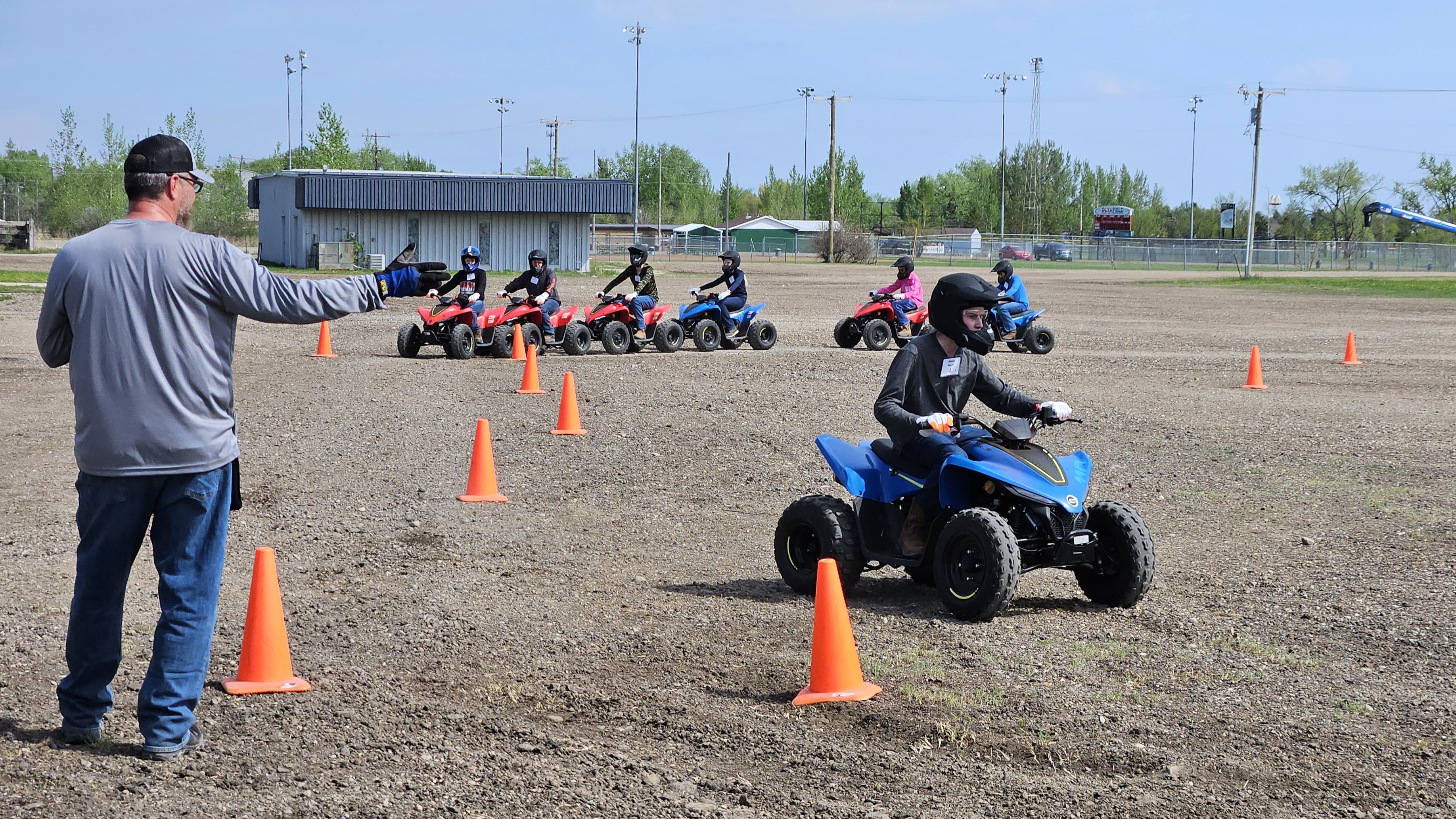 A child participates in a North Dakota OHV Youth Safety Course certification training program held during an NDSU Extension Farm Safety Camp. (NDSU photo)