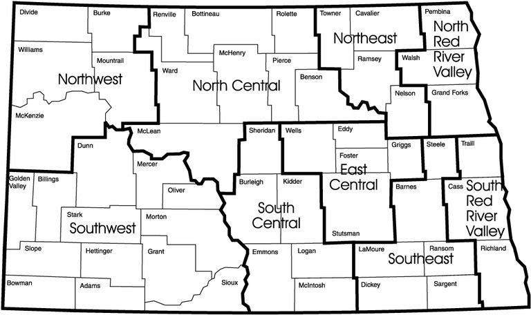 North Dakota crop budget regions. (NDSU graphic)