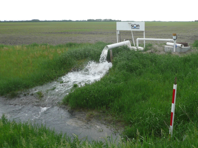 A subsurface tile system removes excess water from an agricultural field. (NDSU photo)
