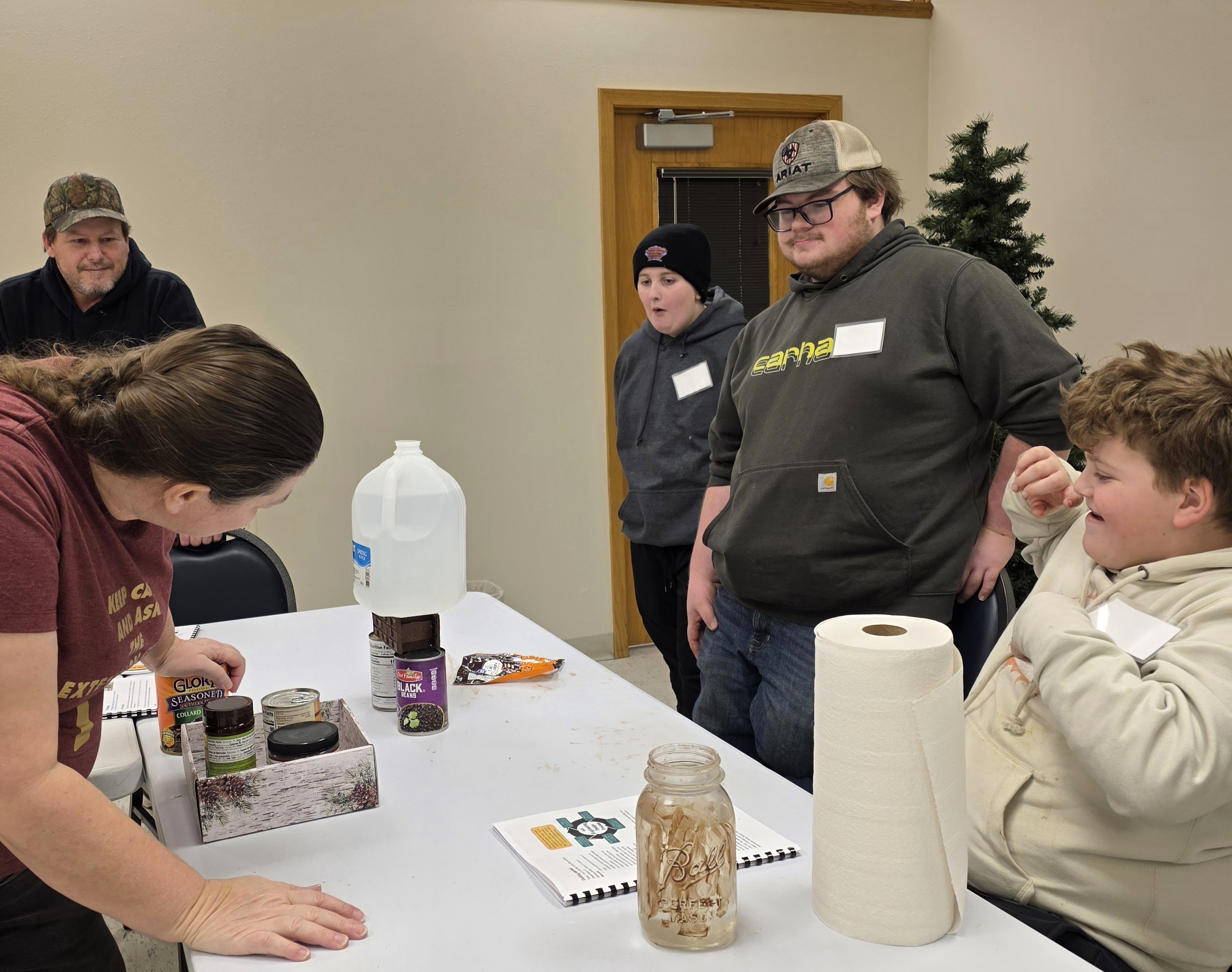 Youth try out the Edible Engineering Experiment at Stutsman County's Youth Activity Day. (NDSU photo)