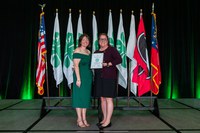Carrie Knutson (right), NDSU Extension agriculture and natural resources agent in Grand Forks County. (NDSU photo)