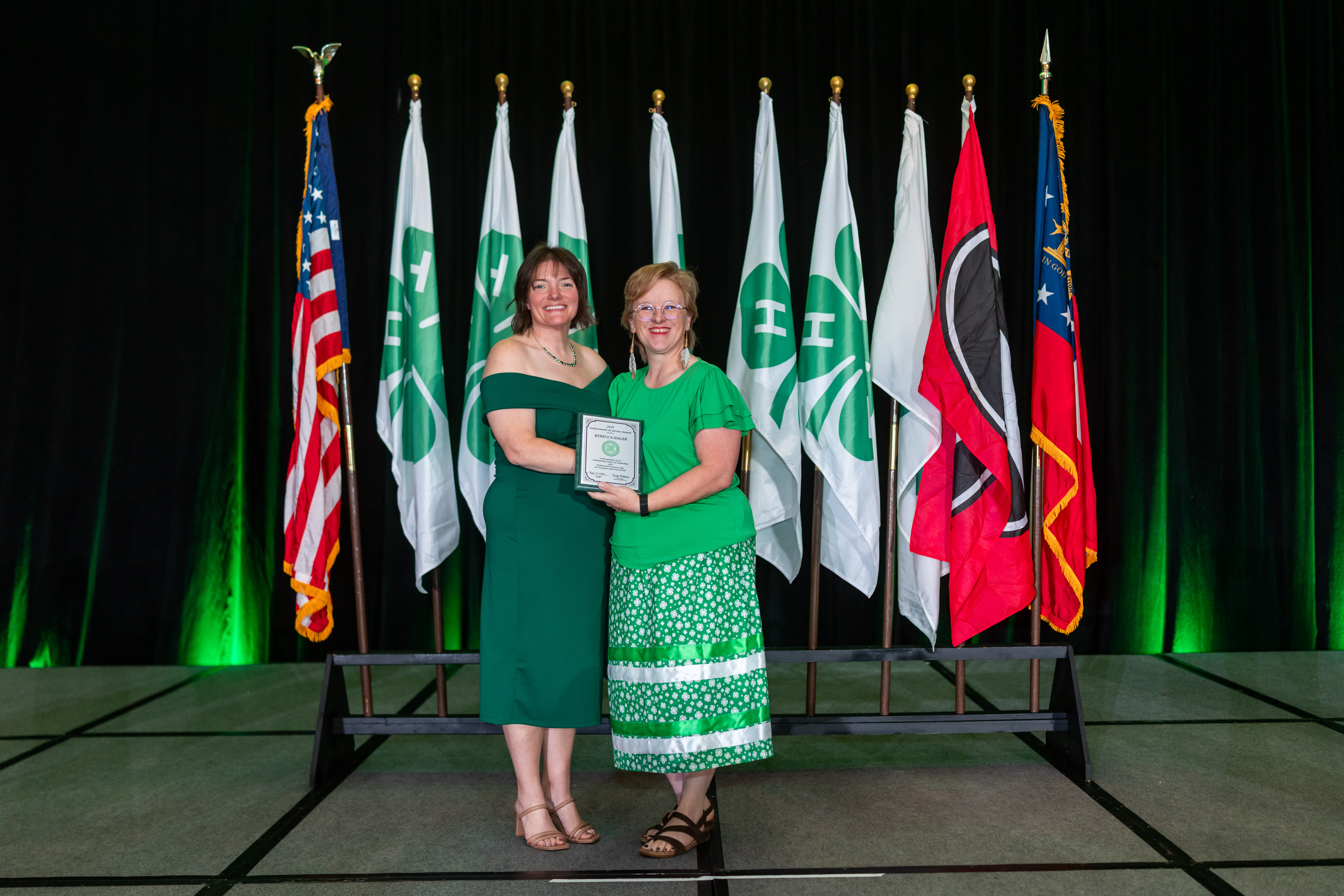 Rebecca Hager (right), NDSU Extension agent at Fort Berthold and president of the State 4-H Association. (NDSU photo)