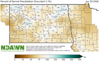 Much of the spring precipitation occurred after cool-season forages had reached the seedhead stage. (NDAWN graphic)