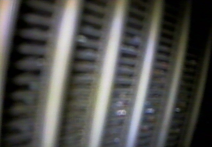 View of clean stainless steel well screen