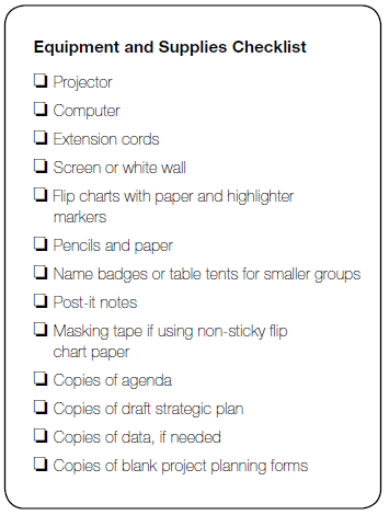 Equipment and Supplies Checklist