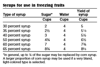 Freezing fruit syrups