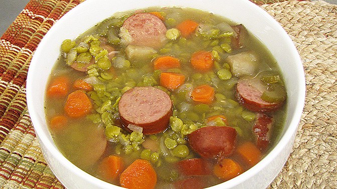Kielbasa and Split Pea Soup