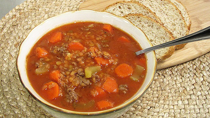 Lentil and Ground Beef Soup